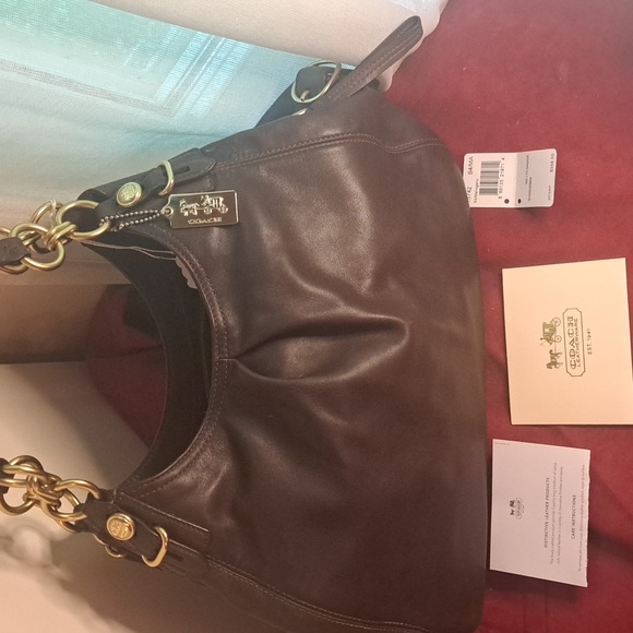 Coach Handbags - SALECoach 15742 Maggie Mia Chocolate Brown with  Brass Chains Hrd.Excellent Cond